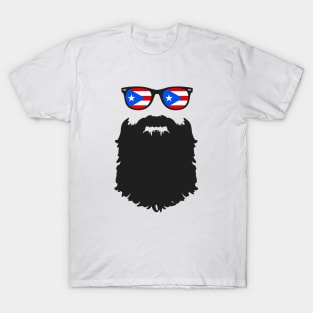 Puerto Rican Hipster Beard Puerto Rico Boricua Proud T-Shirt